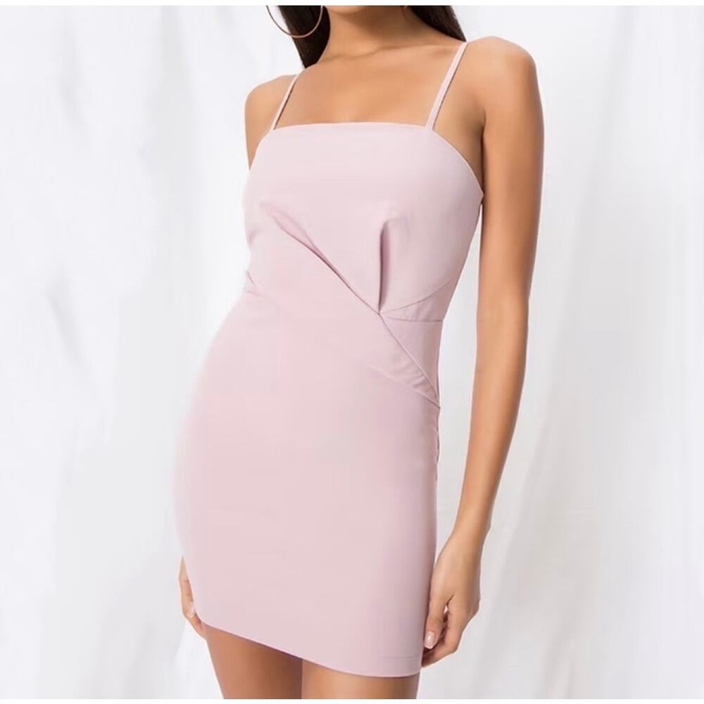 Superdown Pleated Fitted Strappy Mini Dress Sz S